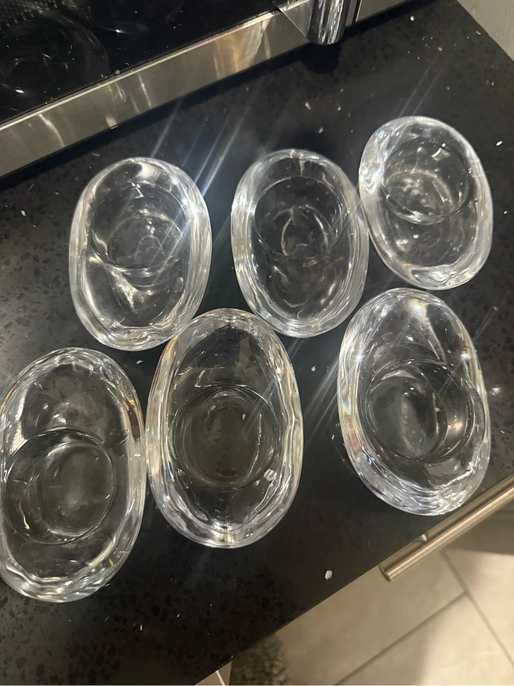 Set of 6 Clear Glass Bowls